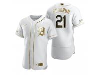 Men Detroit Tigers Niko Goodrum Nike White Golden Edition Jersey