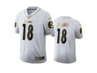 Men Diontae Johnson Steelers White 100th Season Golden Edition Jersey