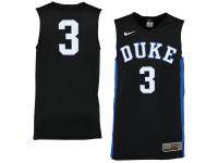 Men Duke Blue Devils #3 Nike Replica Jersey - Black