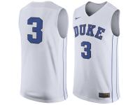 Men Duke Blue Devils #3 Nike Replica Jersey - White