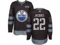 Men Edmonton Oilers #22 Jean-Francois Jacques Black 1917-2017 100th Anniversary Stitched NHL Jersey