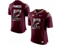 Men Florida State Seminoles #12 Deondre Francois Red With Portrait Print College Football Jersey