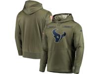 Men Houston Texans Nike Olive Salute to Service Sideline Therma Performance Pullover Hoodie