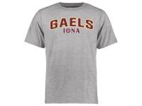 Men Iona College Gaels Proud Mascot T-Shirt - Ash
