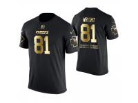 Men Kansas City Chiefs Tim Wright #81 Metall Dark Golden Special Limited Edition With Message T-Shirt