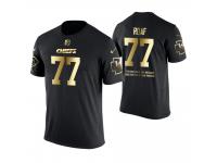 Men Kansas City Chiefs Willie Roaf #77 Metall Dark Golden Special Limited Edition Retired Player With Message T-Shirt