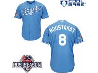 Men Kansas City Royals Mike Moustakas Postseason Patch Light Blue Jersey