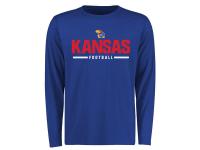 Men Kansas Jayhawks Custom Sport Wordmark Long Sleeve T-Shirt - Royal