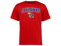 Men Kansas Jayhawks Proud Mascot T-Shirt - Red