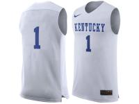 Men Kentucky Wildcats #1 Nike Replica Jersey - White