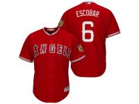 Men Los Angeles Angels #6 Yunel Escobar 2017 Spring Training Cactus League Patch Scarlet Cool Base Jersey