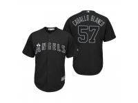 Men Los Angeles Angels Hansel Robles Caballo Blanco Black 2019 Players' Weekend Jersey