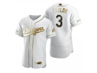 Men Los Angeles Dodgers Chris Taylor Nike White Golden Edition Jersey