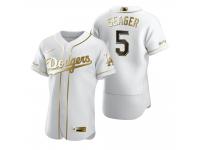 Men Los Angeles Dodgers Corey Seager Nike White Golden Edition Jersey