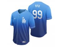 Men Los Angeles Dodgers Hyun-Jin Ryu Royal Fade Nike Jersey