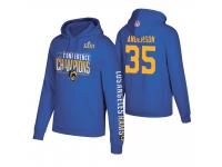 Men Los Angeles Rams #35 C.J. Anderson Royal 2018 NFC Champions Super Bowl LIII Pullover Hoodie