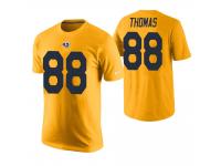 Men Los Angeles Rams #88 Mike Thomas Gold Color Rush Player Pride Performance T-Shirt