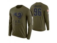 Men Los Angeles Rams #96 Matt Longacre 2018 Salute to Service Long Sleeve Olive T-Shirt