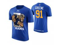 Men Los Angeles Rams Kevin Greene #91 Royal Cartoon And Comic Artistic Painting Retired Player T-Shirt
