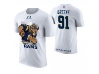 Men Los Angeles Rams Kevin Greene #91 White Cartoon And Comic Artistic Painting Retired Player T-Shirt
