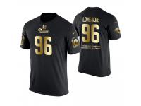 Men Los Angeles Rams Matt Longacre #96 Metall Dark Golden Special Limited Edition With Message T-Shirt