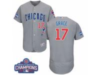 Men Majestic Chicago Cubs #17 Mark Grace Grey 2016 World Series Champions Flexbase Authentic Collection MLB Jersey
