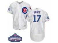 Men Majestic Chicago Cubs #17 Mark Grace White 2016 World Series Champions Flexbase Authentic Collection MLB Jersey