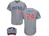 Men Majestic Chicago Cubs #24 Dexter Fowler Grey 2016 World Series Bound Flexbase Authentic Collection MLB Jersey