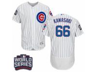 Men Majestic Chicago Cubs #66 Munenori Kawasaki White 2016 World Series Bound Flexbase Authentic Collection MLB Jersey