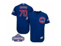 Men Majestic Chicago Cubs #70 Joe Maddon Royal Blue 2016 World Series Champions Flexbase Authentic Collection MLB Jersey