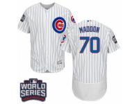 Men Majestic Chicago Cubs #70 Joe Maddon White 2016 World Series Bound Flexbase Authentic Collection MLB Jersey