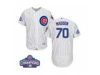 Men Majestic Chicago Cubs #70 Joe Maddon White 2016 World Series Champions Flexbase Authentic Collection MLB Jersey