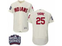 Men Majestic Cleveland Indians #25 Jim Thome Cream 2016 World Series Bound Flexbase Authentic Collection MLB Jersey