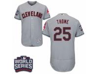 Men Majestic Cleveland Indians #25 Jim Thome Grey 2016 World Series Bound Flexbase Authentic Collection MLB Jersey