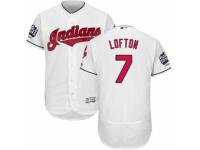 Men Majestic Cleveland Indians #7 Kenny Lofton White 2016 World Series Bound Flexbase Authentic Collection MLB Jersey