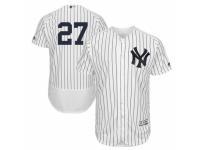 Men Majestic New York Yankees #27 Giancarlo Stanton White-Navy Flexbase Authentic Collection MLB Jersey