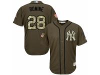 Men Majestic New York Yankees #28 Austin Romine Green Salute to Service MLB Jersey