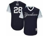 Men Majestic New York Yankees #28 Austin Romine RO Navy Blue 2017 Players Weekend MLB Jersey