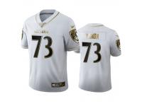Men Marshal Yanda Ravens White 100th Season Golden Edition Jersey