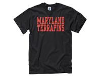 Men Maryland Terrapins Stacked Text Neon T-Shirt - Black