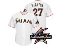 Men Miami Marlins Giancarlo Stanton #27 White 2017 All-Star Game Patch Cool Base Jersey