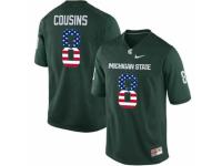 Men Michigan State Spartans #8 Kirk Cousins Green USA Flag College Football Jersey