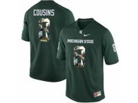 Men Michigan State Spartans #8 Kirk Cousins Green With Portrait Print College Football Jersey