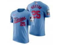 Men Minnesota Twins Byron Buxton Light Blue 60th Anniversary 2020 Alternate T-Shirt