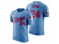 Men Minnesota Twins C.J. Cron Light Blue 60th Anniversary 2020 Alternate T-Shirt
