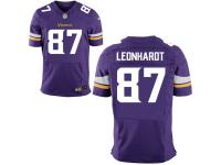 Men Minnesota Vikings #87 Brian Leonhardt Nike Purple Elite Jersey