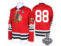 Men Mitchell and Ness Chicago Blackhawks #88 Patrick Kane Premier Red 1960-61 Throwback 2015 Stanley Cup Patch NHL Jersey
