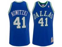 Men Mitchell and Ness Dallas Mavericks #41 Dirk Nowitzki Swingman Blue Throwback NBA Jersey