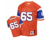 Men Mitchell And Ness Denver Broncos #65 Gary Zimmerman Orange Authentic Throwback NFL Jersey