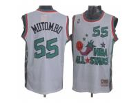 Men Mitchell and Ness Denver Nuggets #55 Dikembe Mutombo Swingman White 1996 All Star Throwback NBA Jersey